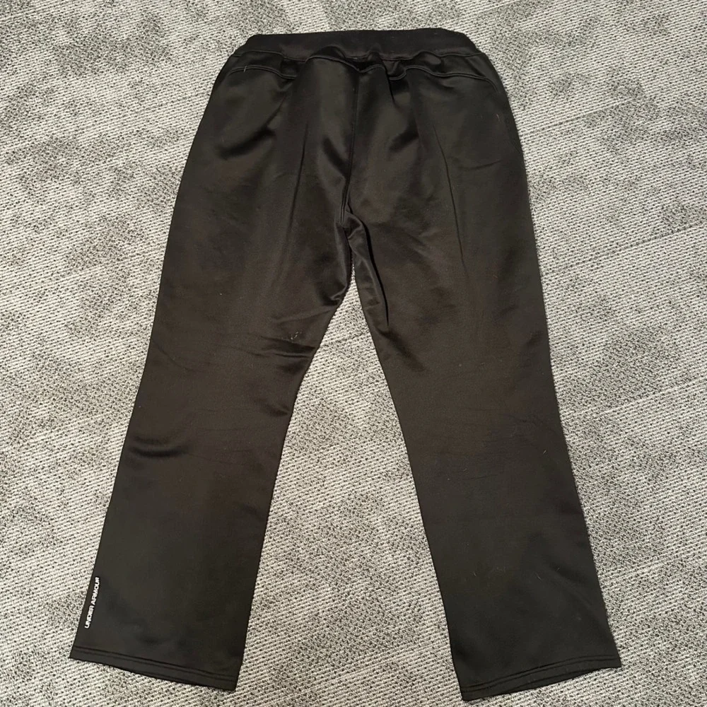 Under Armour Mens Black Fleece Lined Track Pants Straight Leg LG 207562 FW09